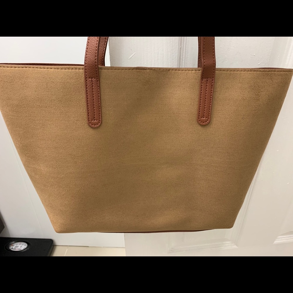 2 tone brown medium tote